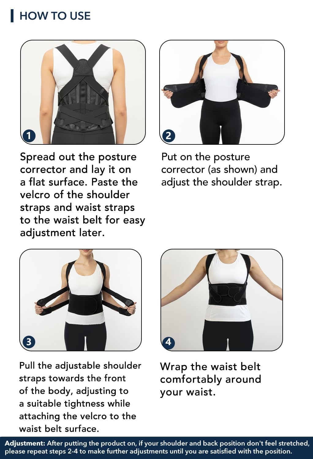 SUPERIOS SUPPORT Posture Corrector Back Brace, X-Back Lumbar Support

