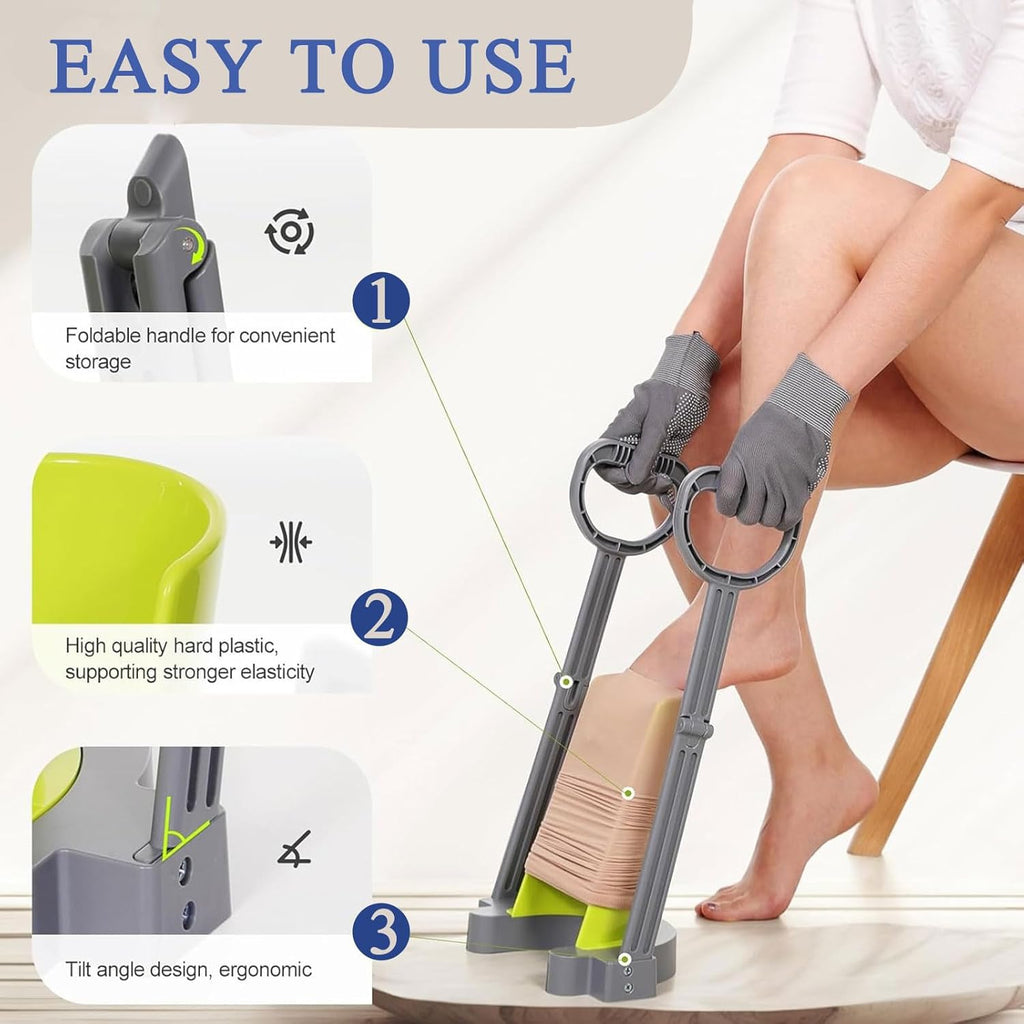 Compression Sock Aid Device for Easy Donning of Socks and Stockings

