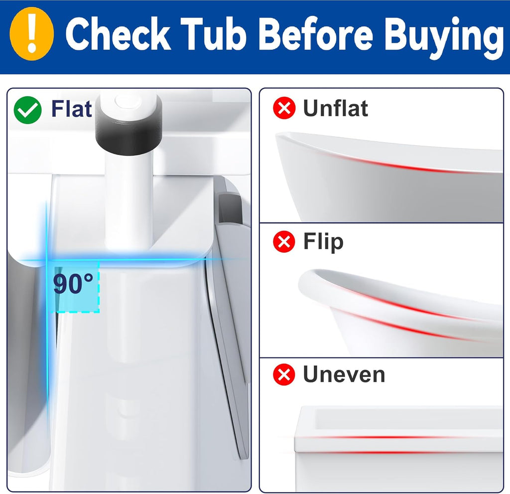 Bathtub Safety Rail Grab Bar with Non-Slip Grip for Seniors, 3.1-6.7 in, 300 lb

