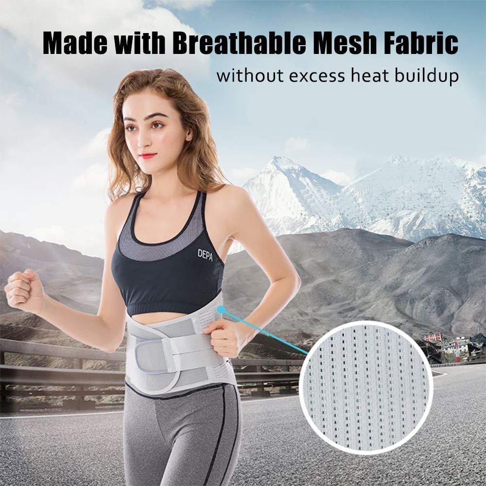Lower Back Brace Compression Lumbar Support Belt for Men and Women, Adjustable

