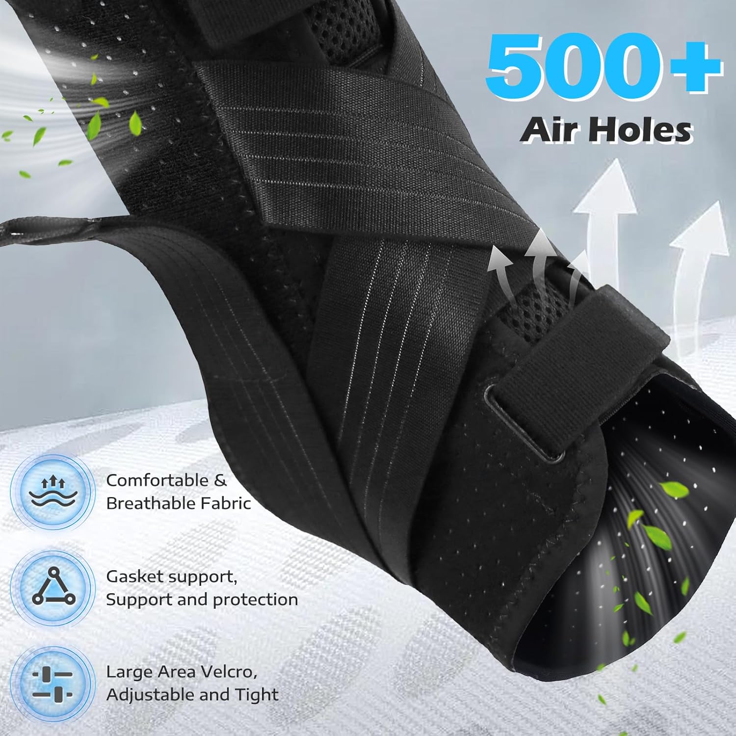 Ankle Brace for Sprained Ankle Support, Adjustable Breathable Stabilizer

