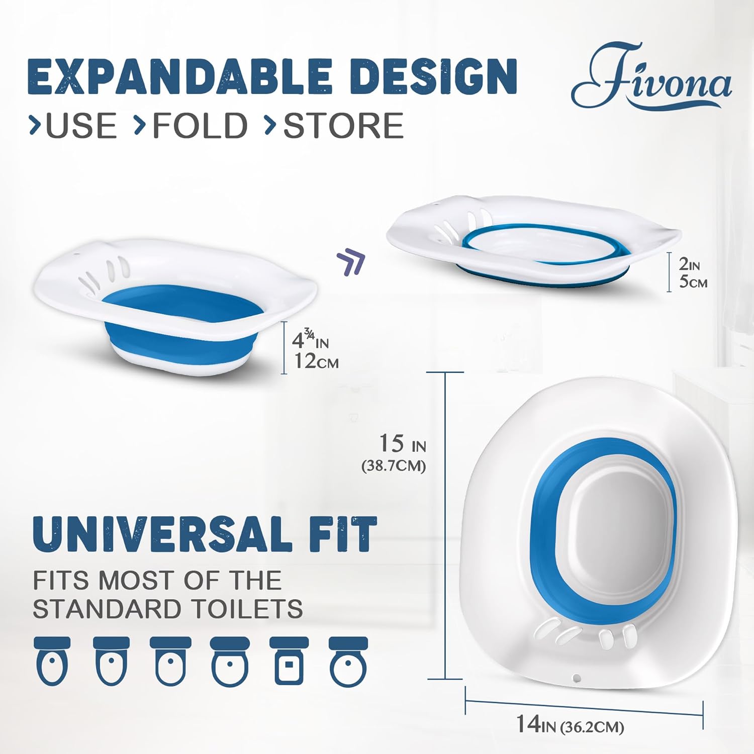 Fivona Sitz Bath Soak Kit Over Toilet Seat with Epsom Salt and Essential Oils

