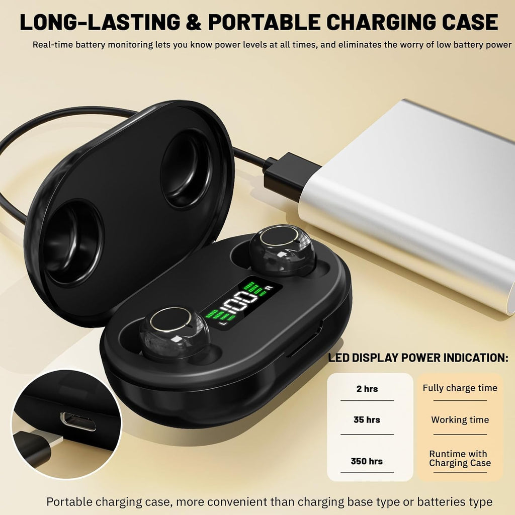 OTC Rechargeable Hearing Aids for Seniors, 30h, 3 Modes, LCD Power Display

