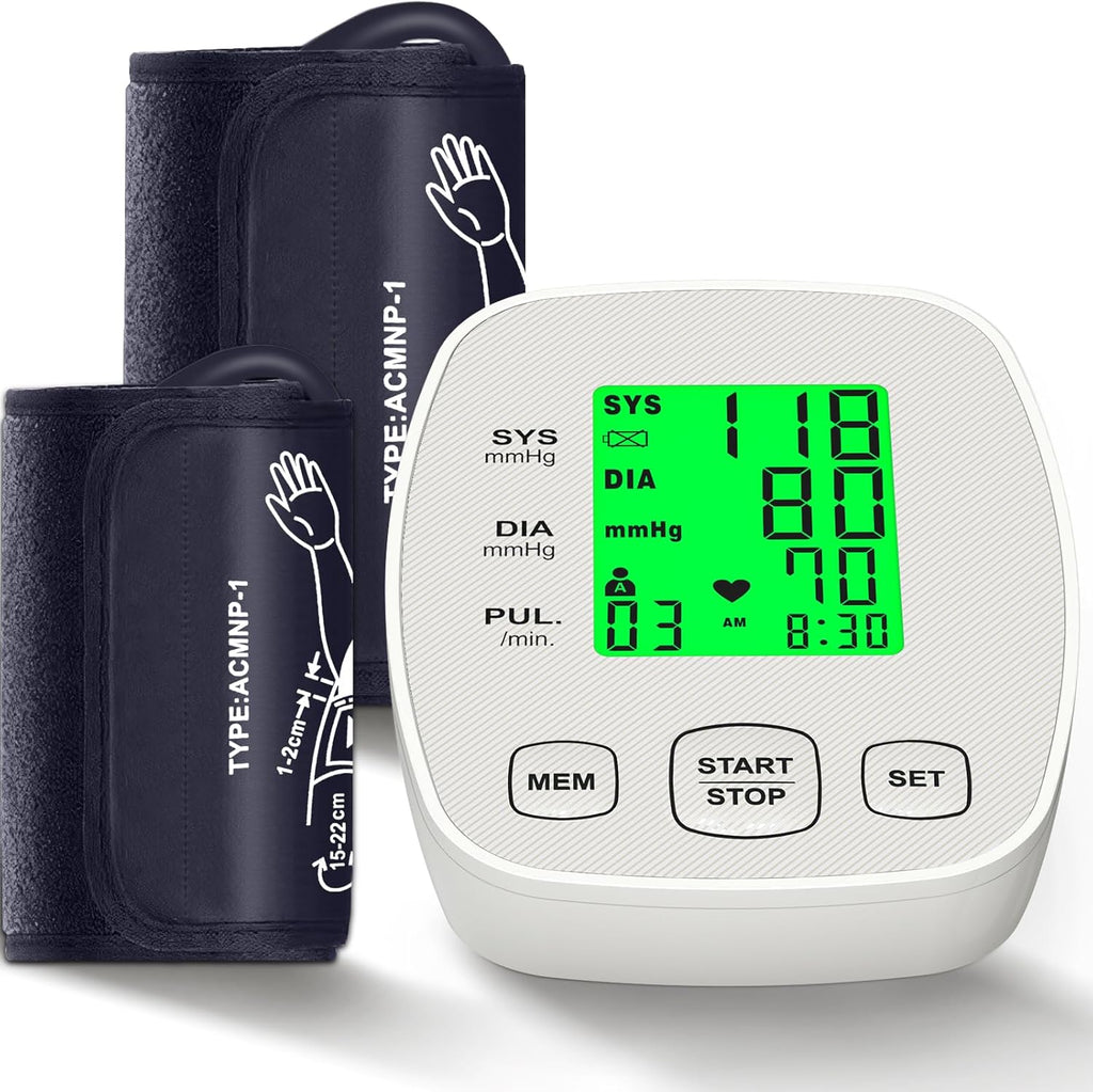 Arm Blood Pressure Monitor with 2 Arm Wraps, Pediatric/Adult Size Range

