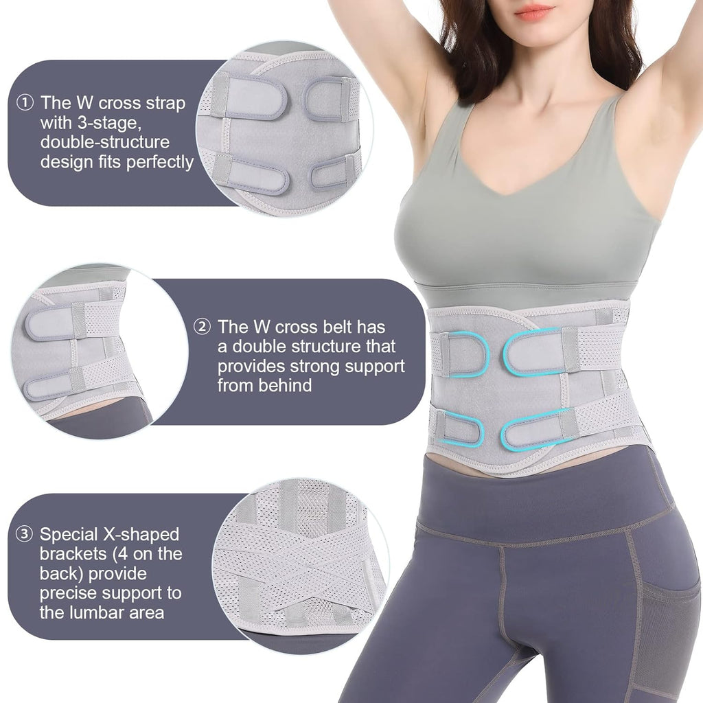 Breathable Back Brace for Lower Back Pain Relief and Posture Support Belt

