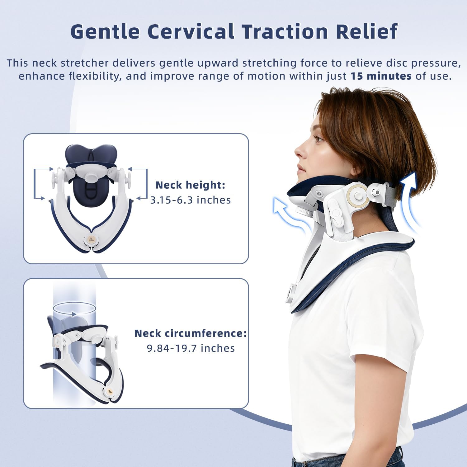 Cervical Traction Device Neck Stretcher Adjustable Support for Neck Pain Relief

