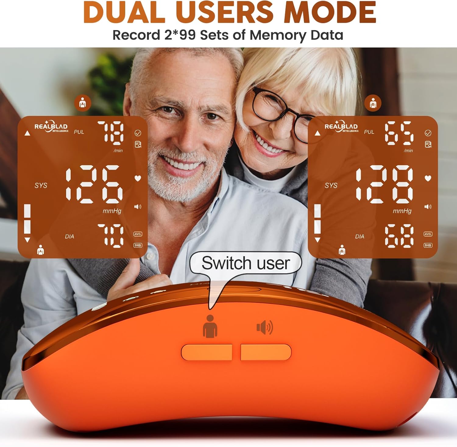 Rechargeable Wrist Blood Pressure Monitor with LED Touch Screen Adjustable Cuff

