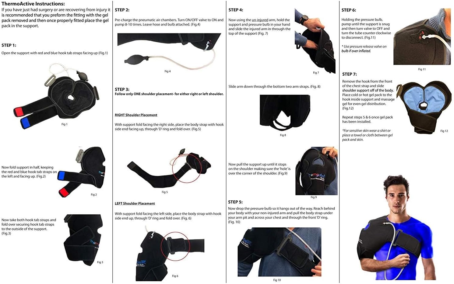NatraCure Hot/Cold Therapy Shoulder Ice Pack Wrap Brace for Pain Relief


