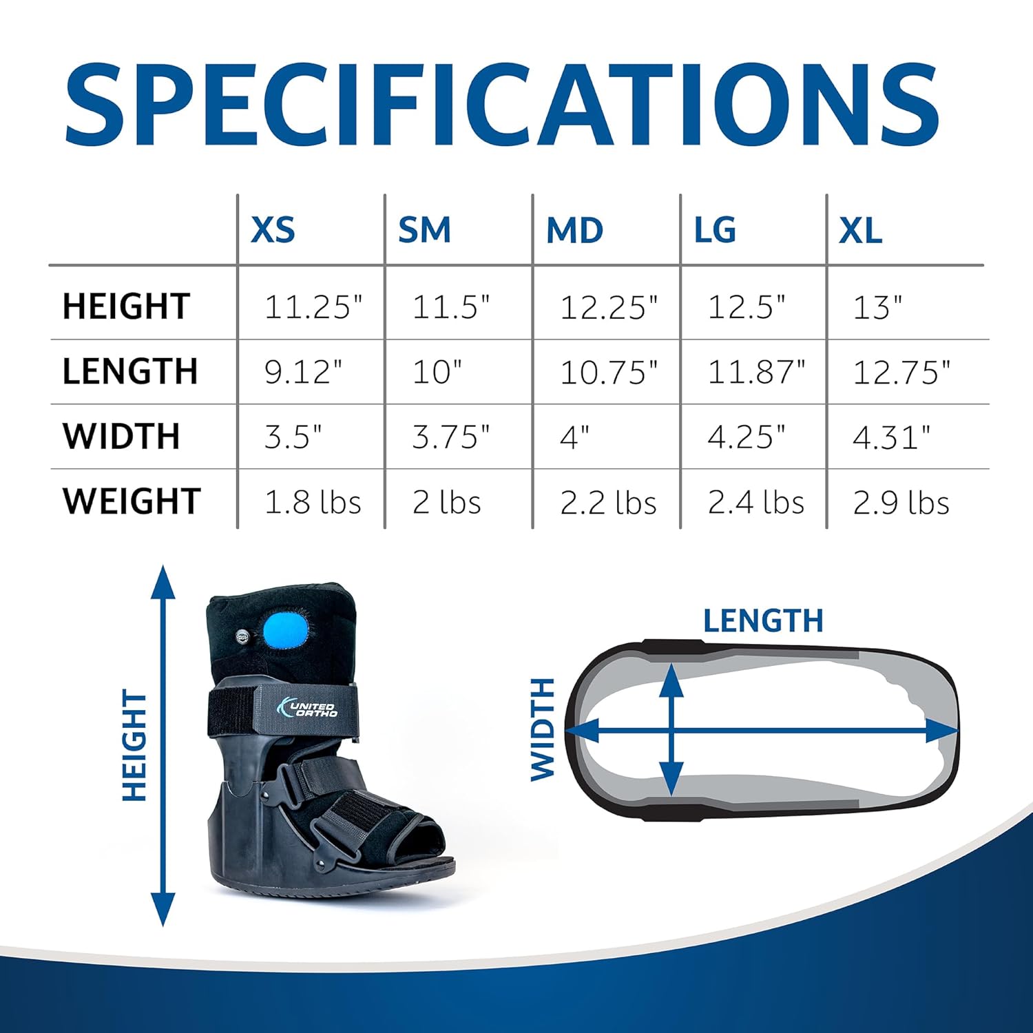 United Ortho USA14115 Short Air CAM Walker Fracture Boot

