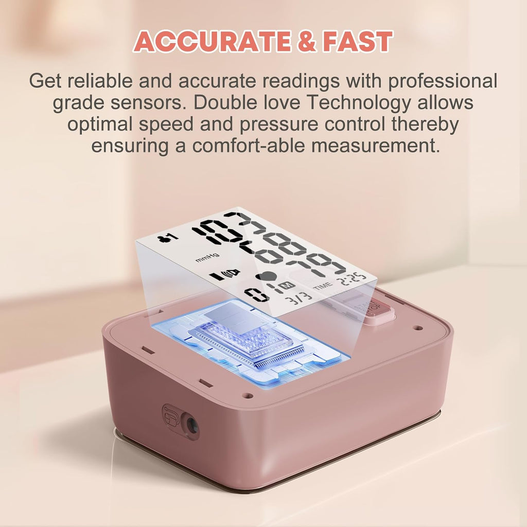 Blood Pressure Device for Upper Arm, Automatic Arm Band, 180 Memory, Voice Results

