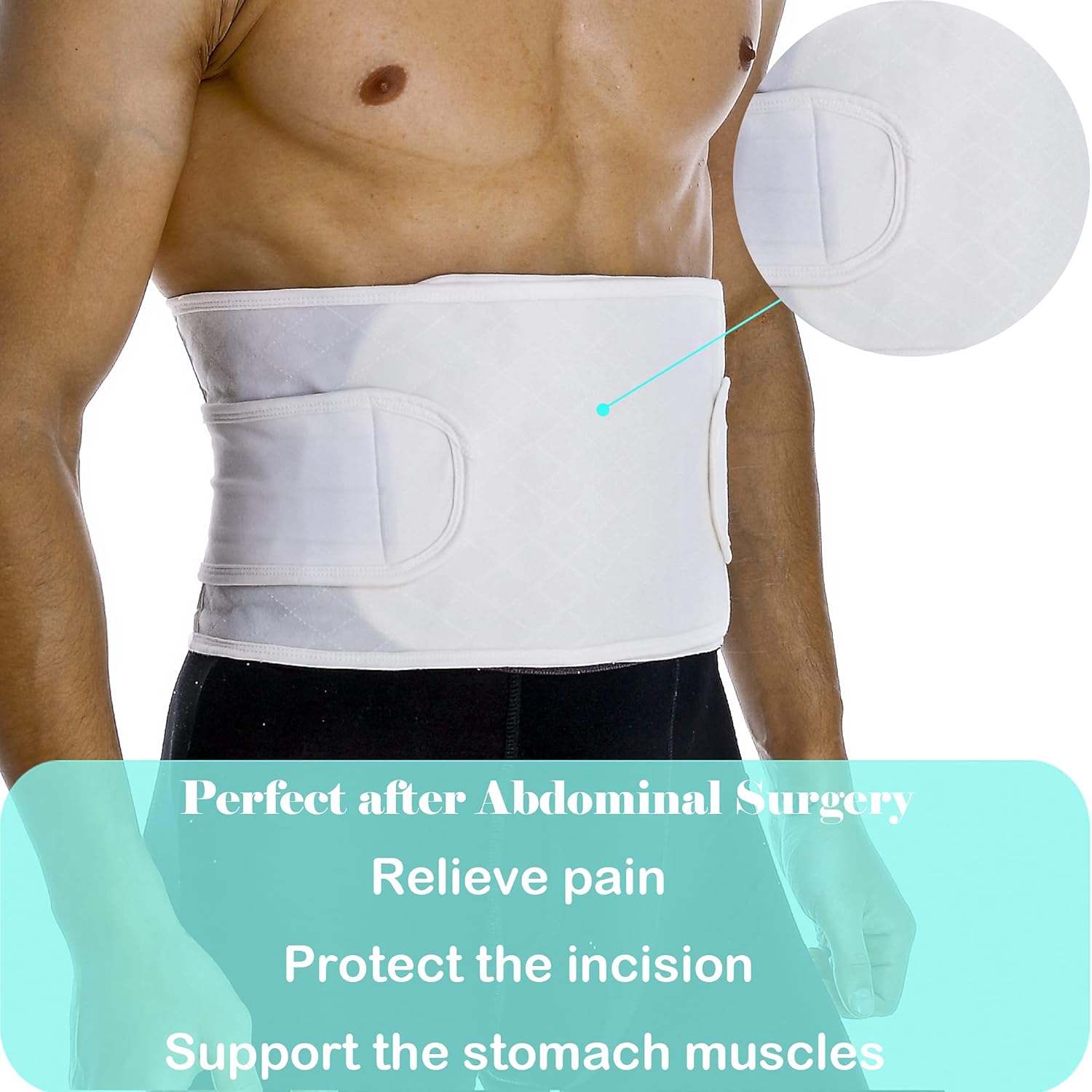 Hernia Belt for Men Abdominal Support Surgical Belly Binder Stomach Wrap

