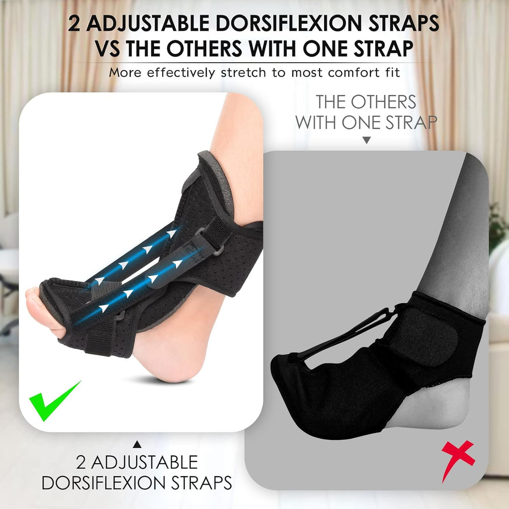 Plantar Fasciitis Night Splint Brace with Memory Foam Pad and Adjustable Straps

