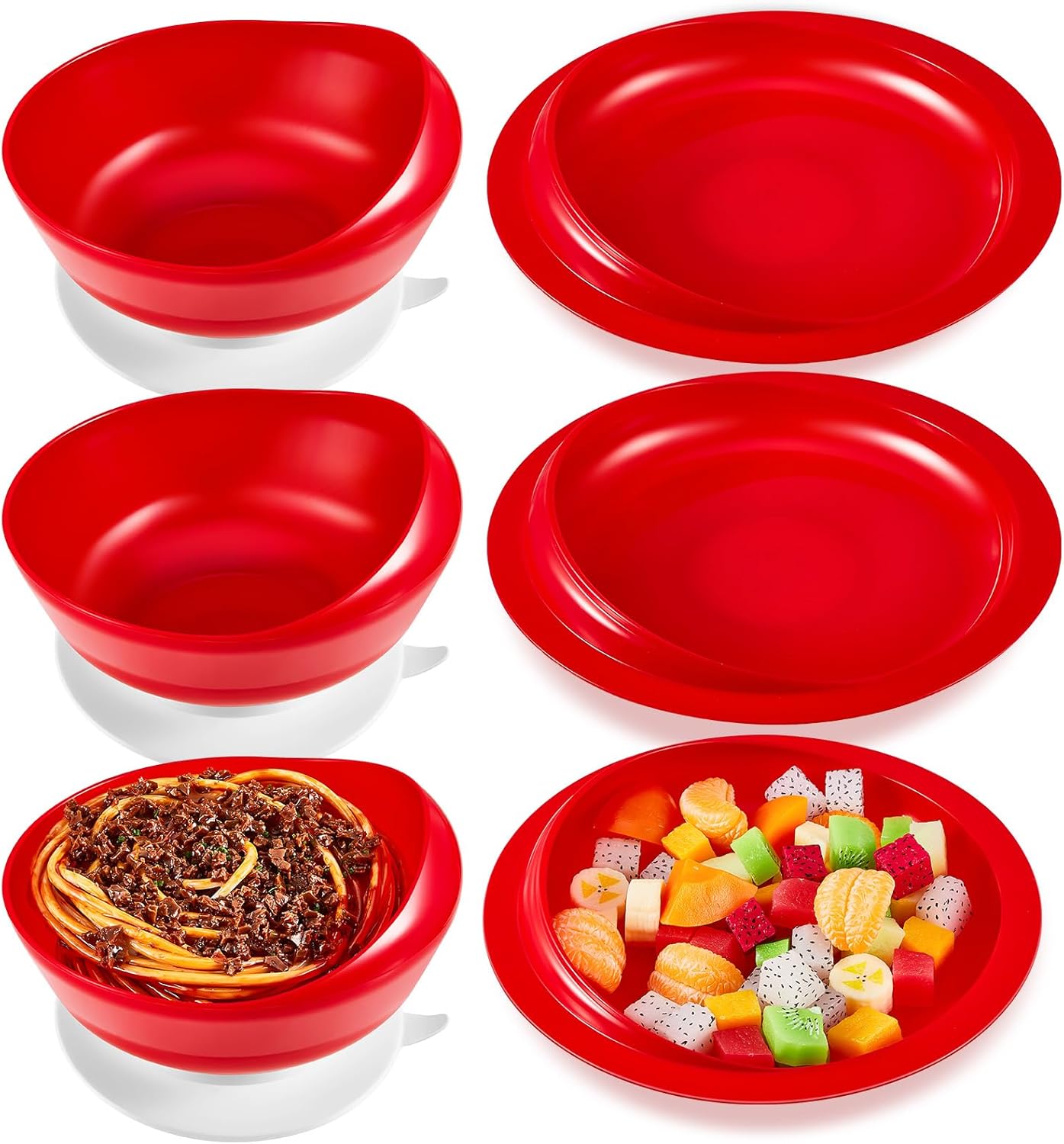 Hushee Adaptive Spill Proof Scoop Bowl and Plate Set with Suction Base


