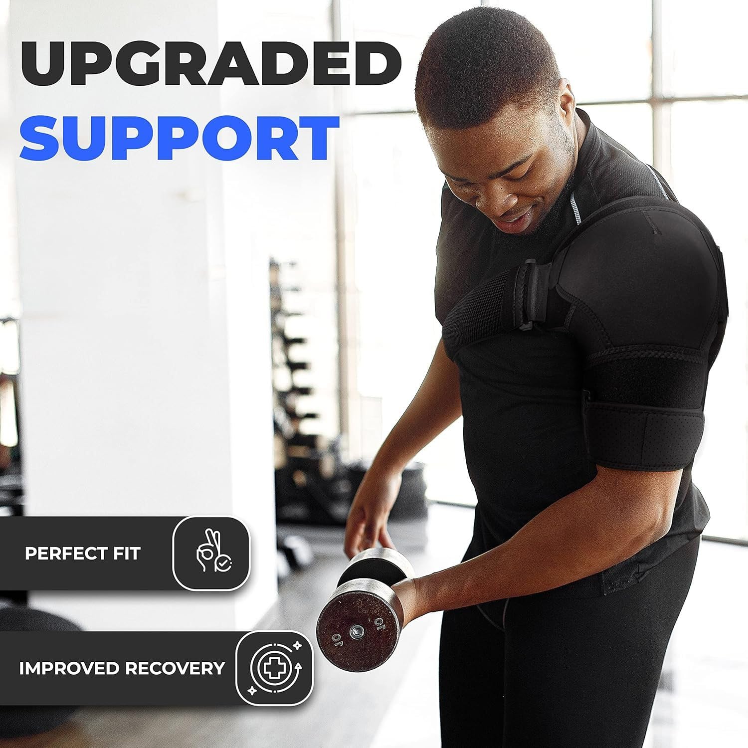 Adjustable Shoulder Compression Brace for Men, Left/Right Arm Support Sleeve

