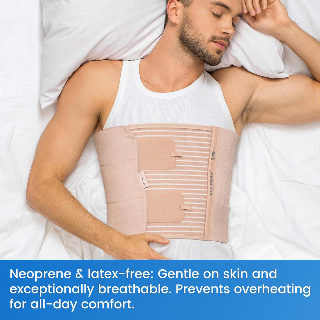 Velpeau Rib Brace Compression Chest Binder Belt for Broken Ribs & Costochondritis

