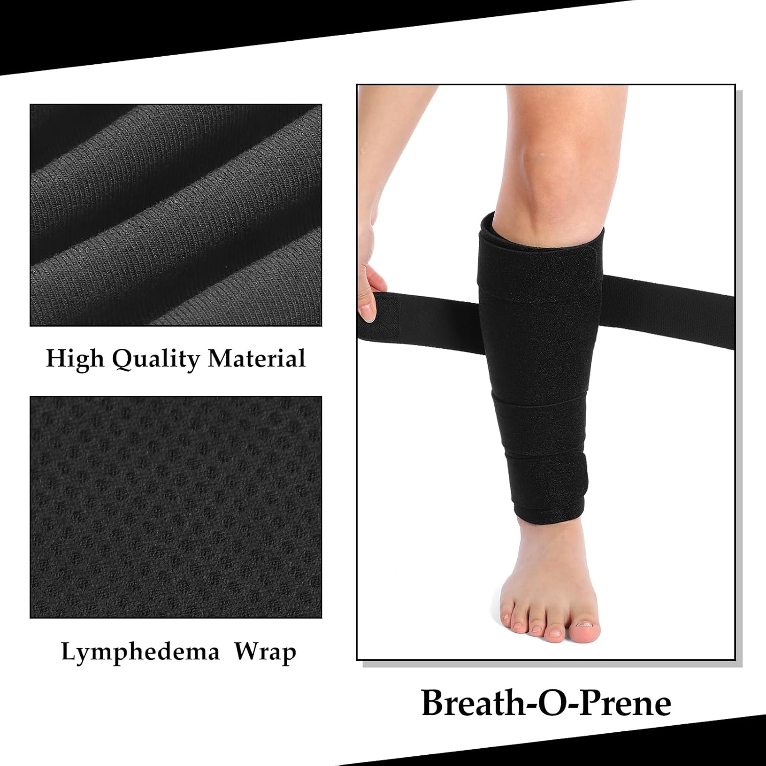 3 Pairs Lymphedema Compression Supports Adjustable Shin Splint Cover Ups

