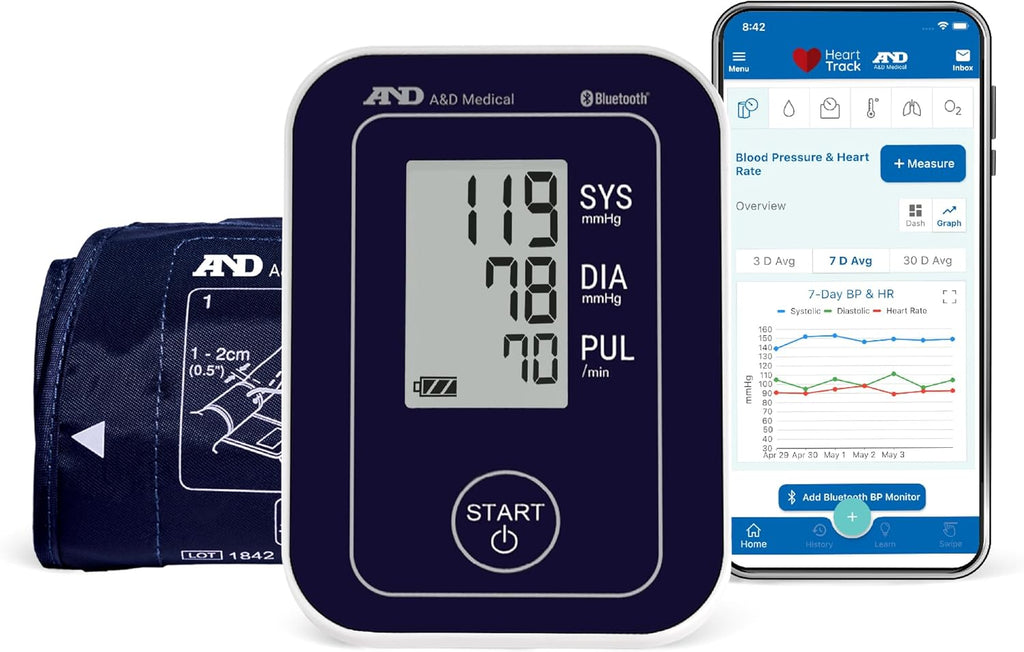 A&D Medical UA-651BLE Upper Arm Blood Pressure System with Wide-Range Cuff

