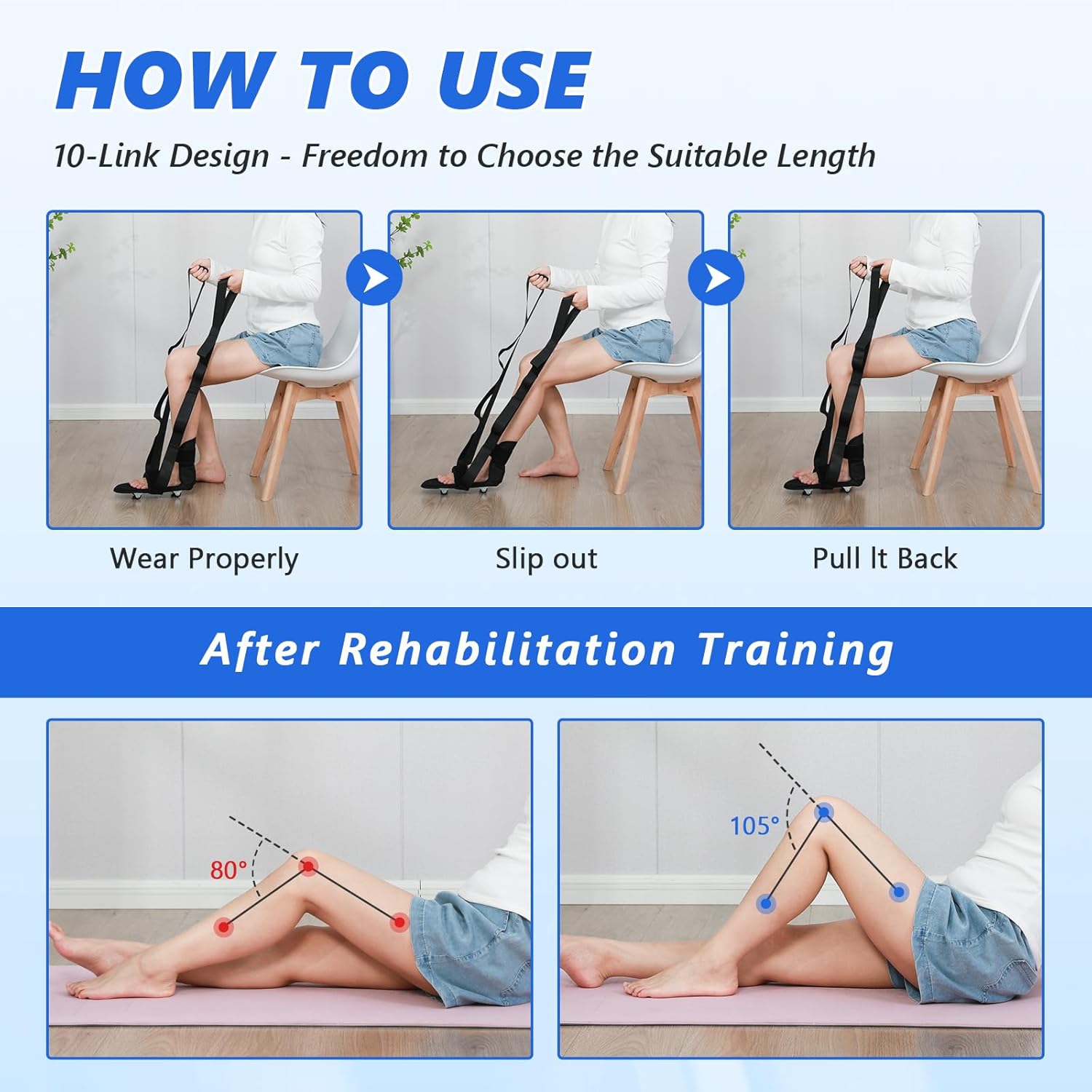 JFMkaer Knee Glider Rehabilitation Aid for Knee Replacement Recovery Physical Therapy

