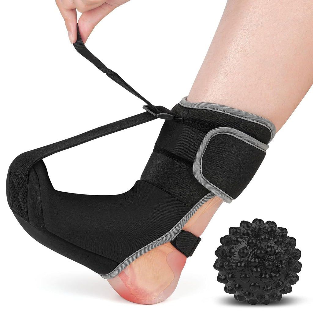 Plantar Fasciitis Night Splint Sock with Massage Ball for Heel Pain Relief

