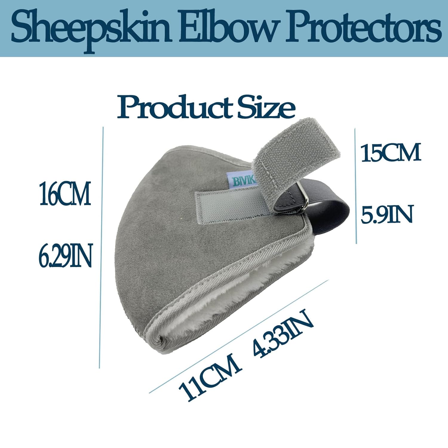 Plush Sheepskin Elbow Pressure Sore Protector Pads Adjustable Arm Sleeves

