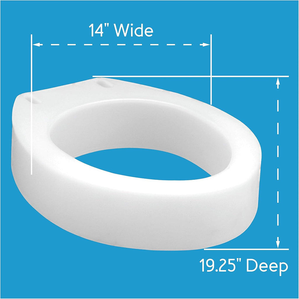 Carex Toilet Seat Riser, Raised Toilet Seat Elevator, Adds 3.5 in Height


