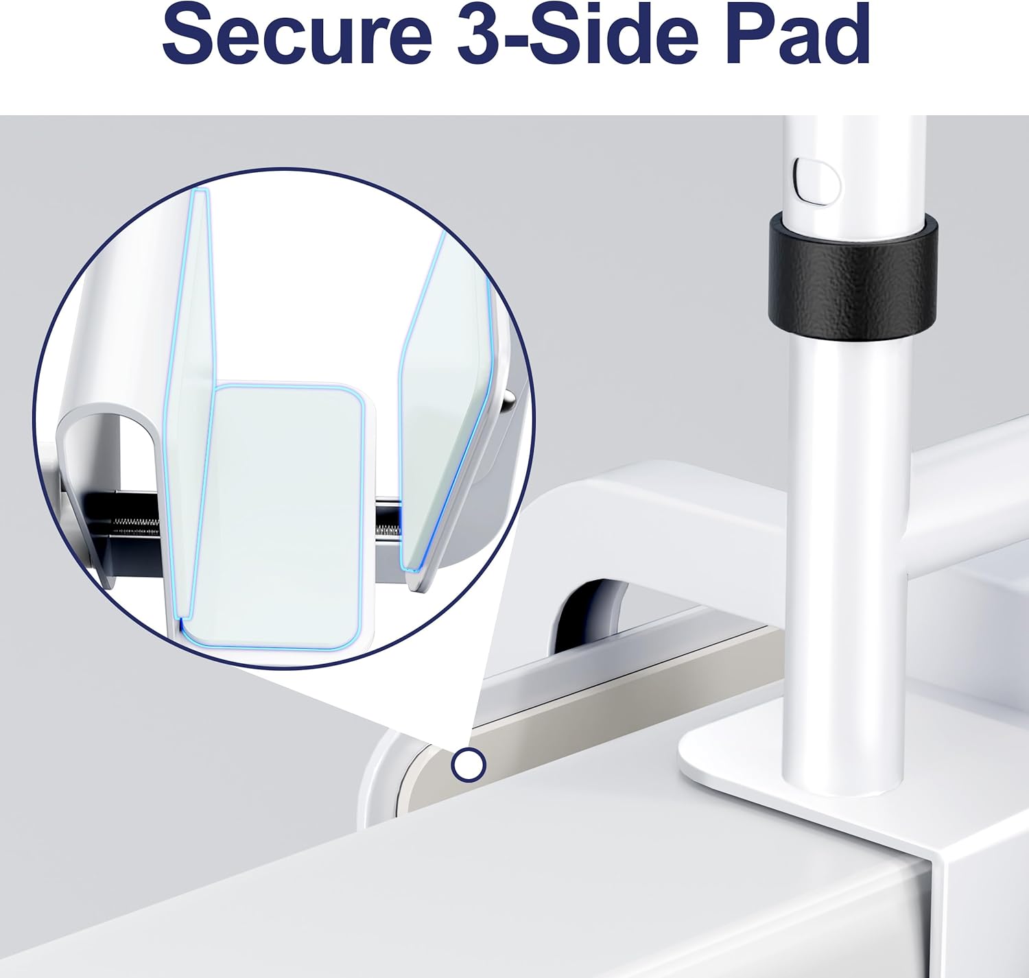 Adjustable Height Tub Grab Bar, Clamp-On Safety Rail with Non-Slip Handle, 300 lb

