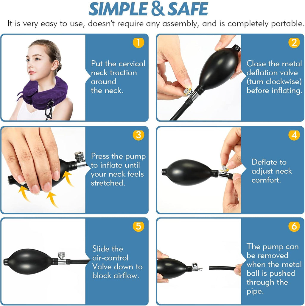 Jaximy Inflatable Cervical Traction Neck Brace for Neck Pain Relief Home Use

