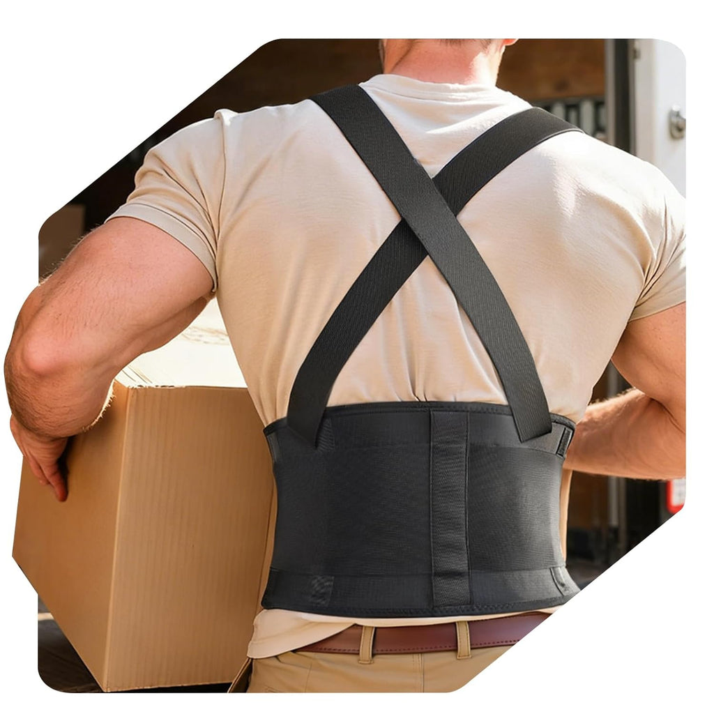 Medical-Grade Back Brace with Adjustable Shoulder Straps, Lower Back Support Belt


