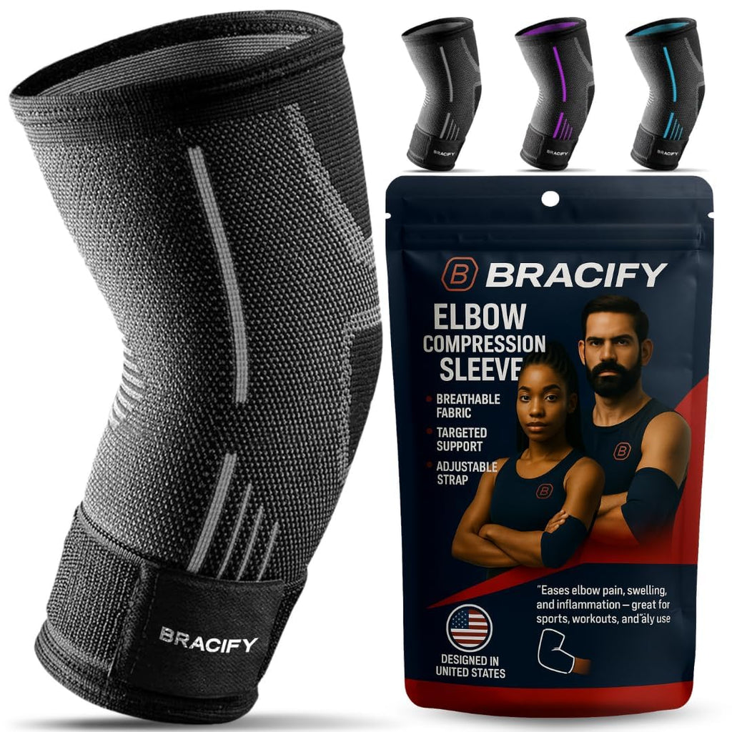 BRACIFY Elbow Brace for Tendonitis and Tennis Elbow Arm Compression Sleeve

