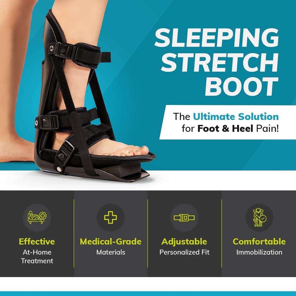 BraceAbility Plantar Fasciitis & Achilles Night Foot Splint Adjustable Stretch Boot

