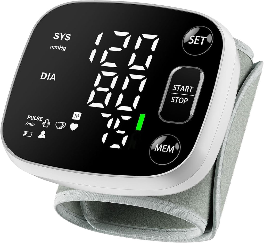 Oklar Rechargeable Wrist Cuff Blood Pressure Monitor, Dual User, LED, Voice, 240

