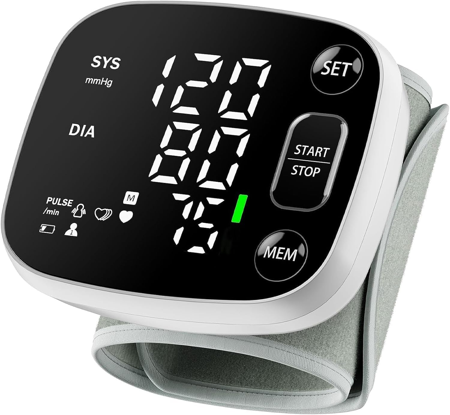 Oklar Rechargeable Wrist Cuff Blood Pressure Monitor, Dual User, LED, Voice, 240

