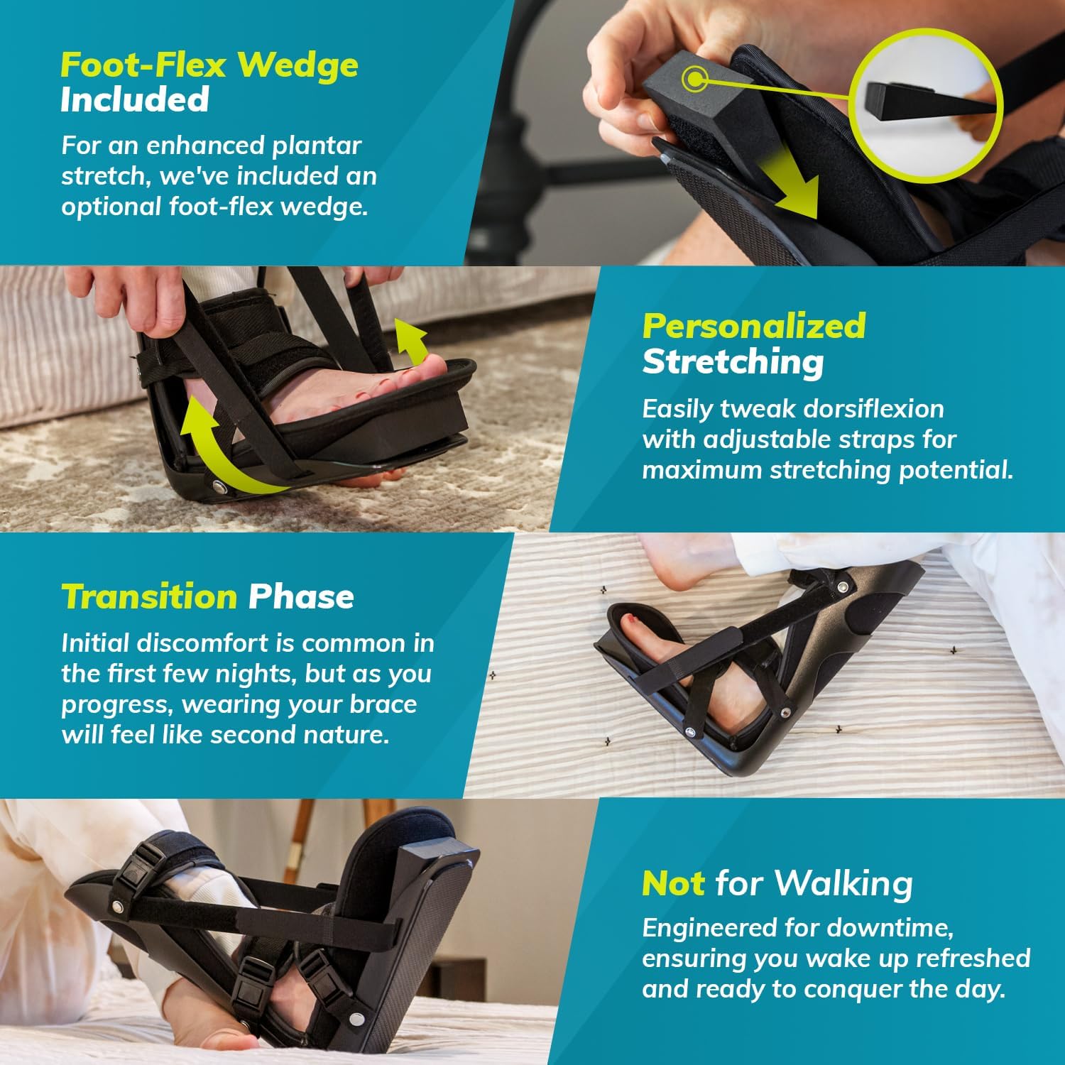 BraceAbility Plantar Fasciitis & Achilles Night Foot Splint Adjustable Stretch Boot

