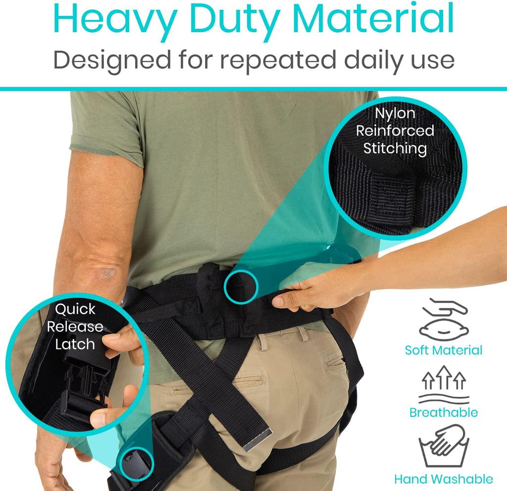 Vive Gait Mobility Assist Strap Handles for Bed to Wheelchair Patient Lifts


