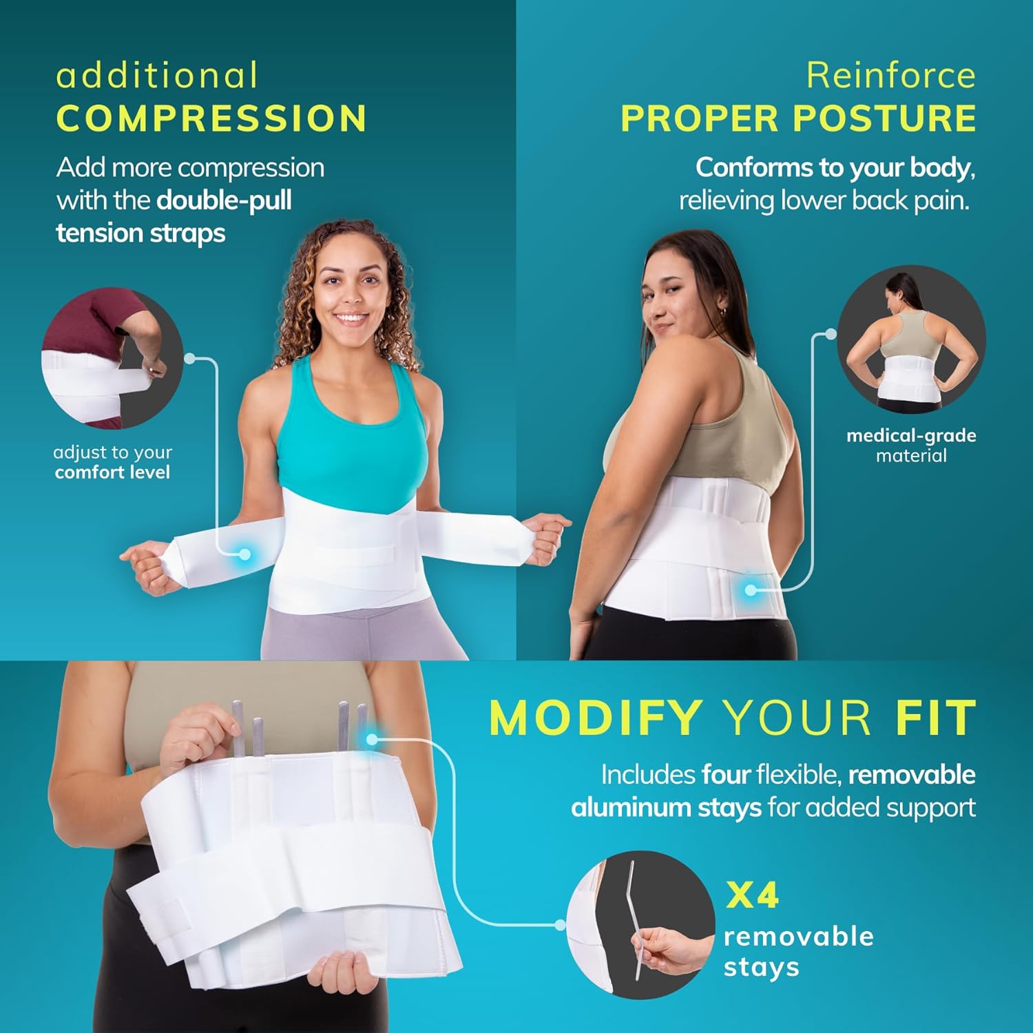 BraceAbility Low Back Compression Brace Wraparound Lumbar Support Belt

