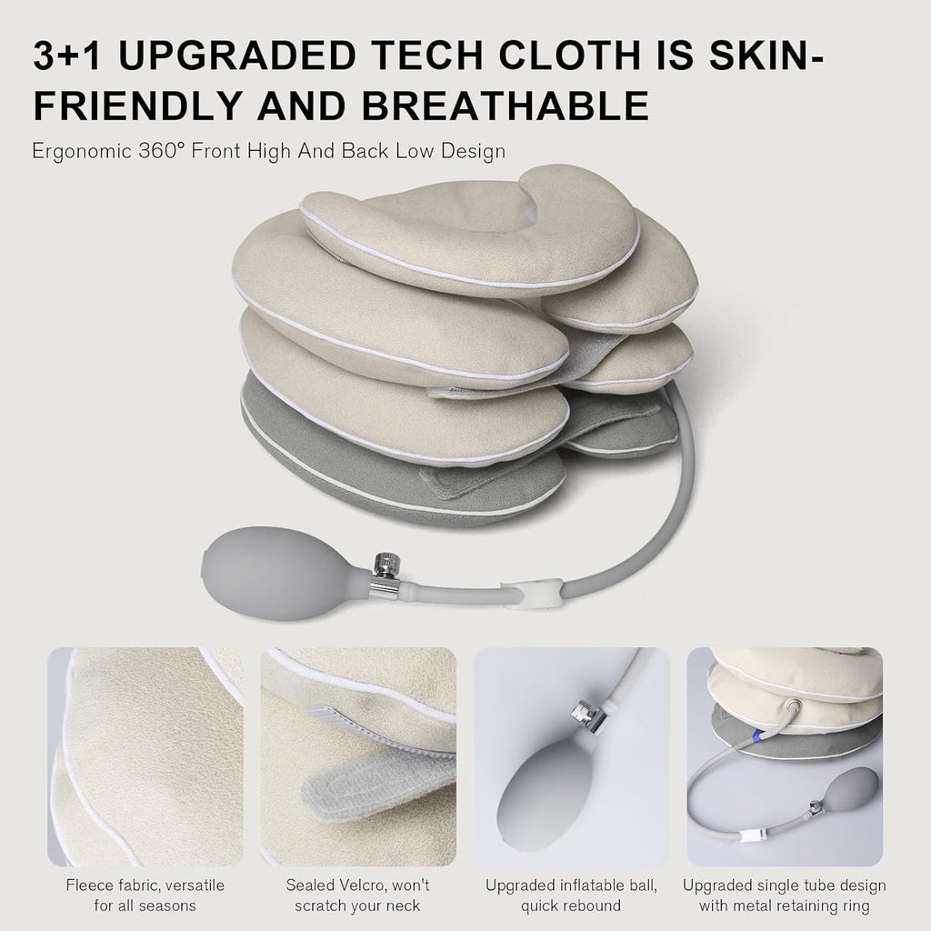 Inflatable Neck Stretcher with Brace for Cervical Traction and Neck Pain Relief

