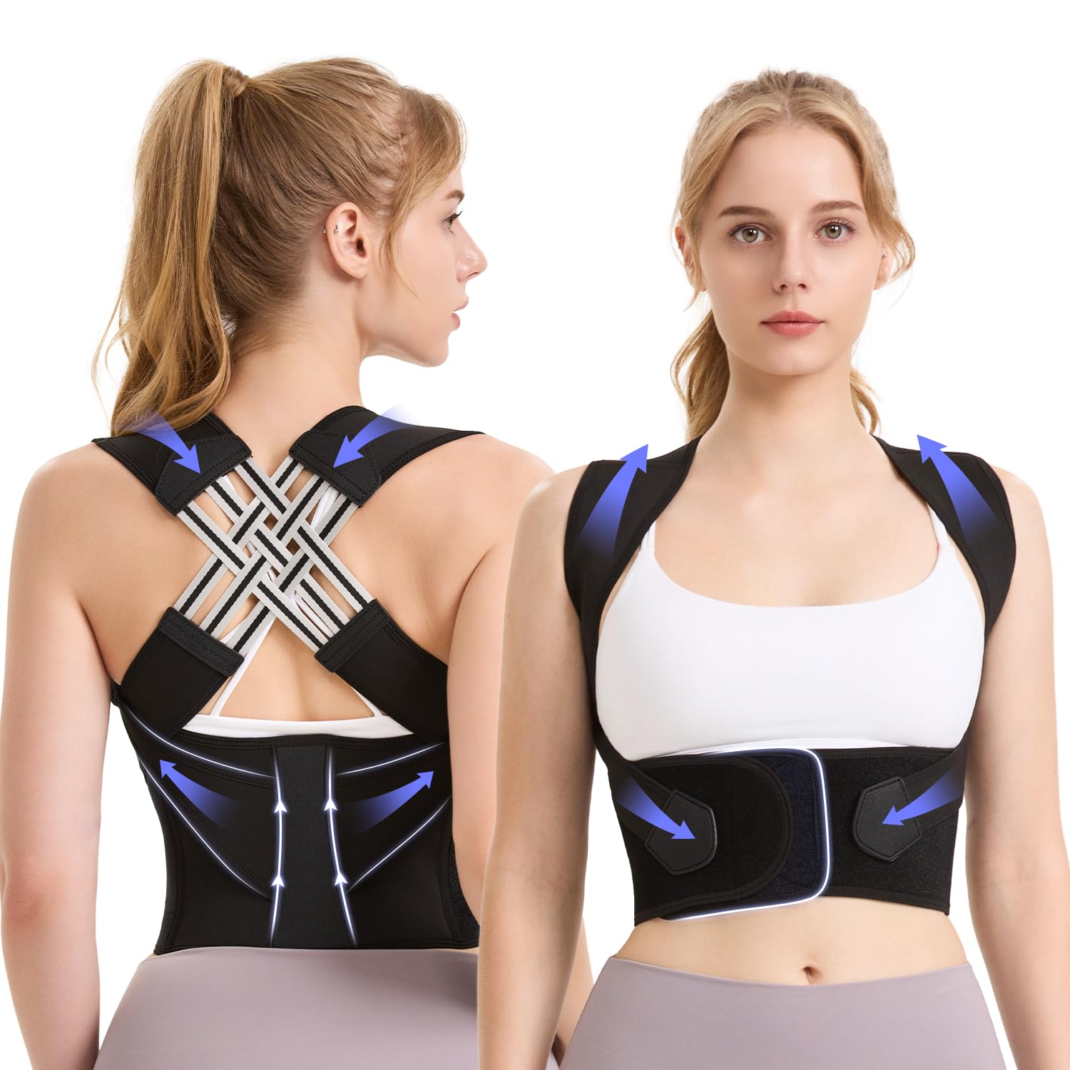 VOKOKOYA Back Posture Corrector Brace with Adjustable Shoulder Straps

