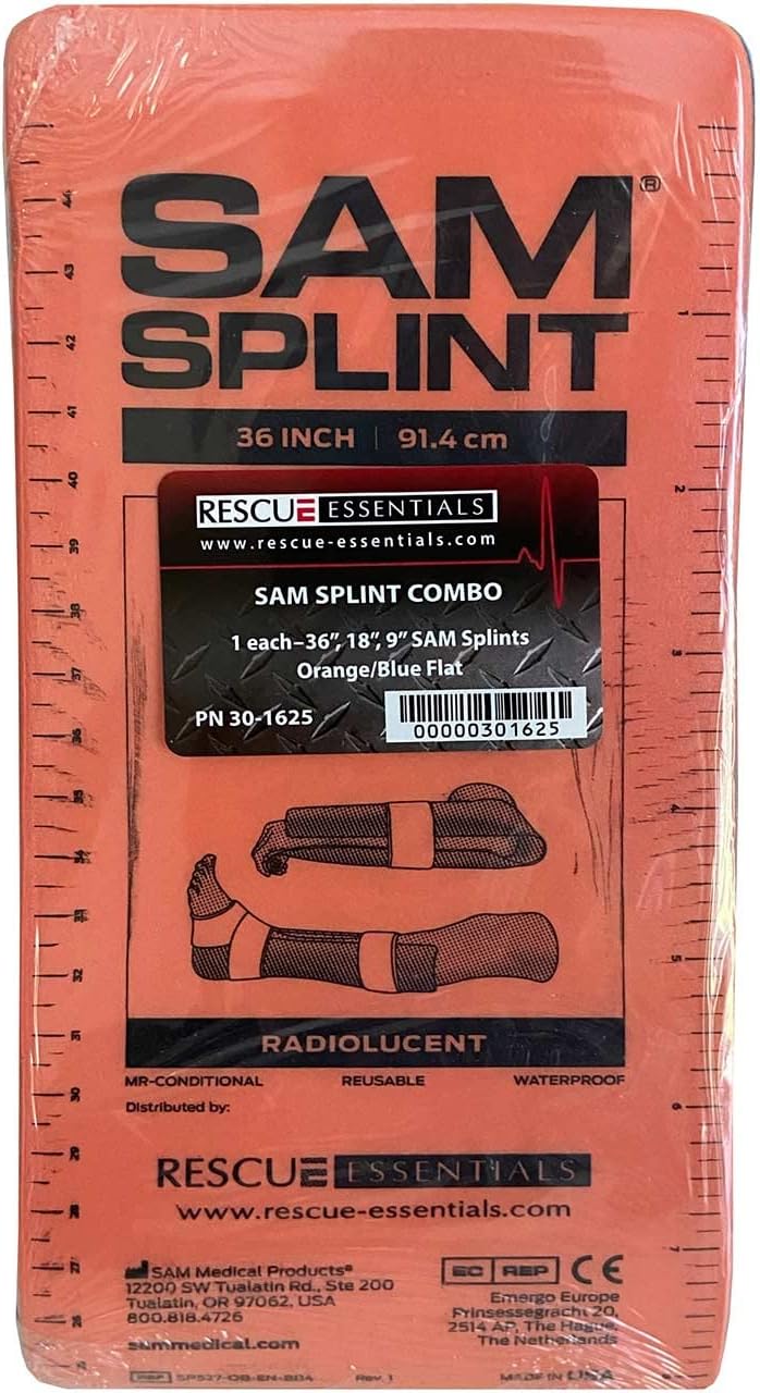 Rescue Essentials SAM Splint Moldable Aluminum Foam Emergency Immobilization Splint

