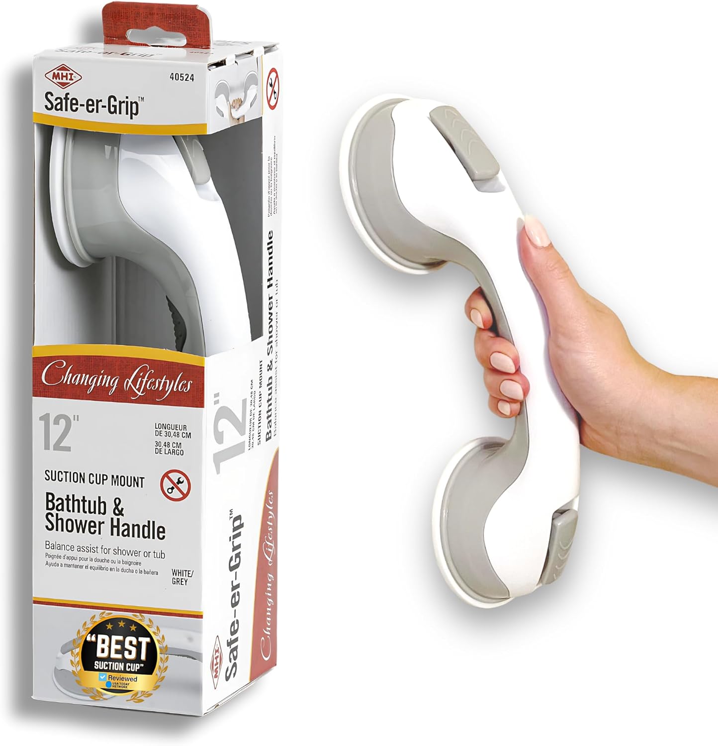 Changing Lifestyles Safe-er-Grip Balance Assist Bar for Bathtub and Shower

