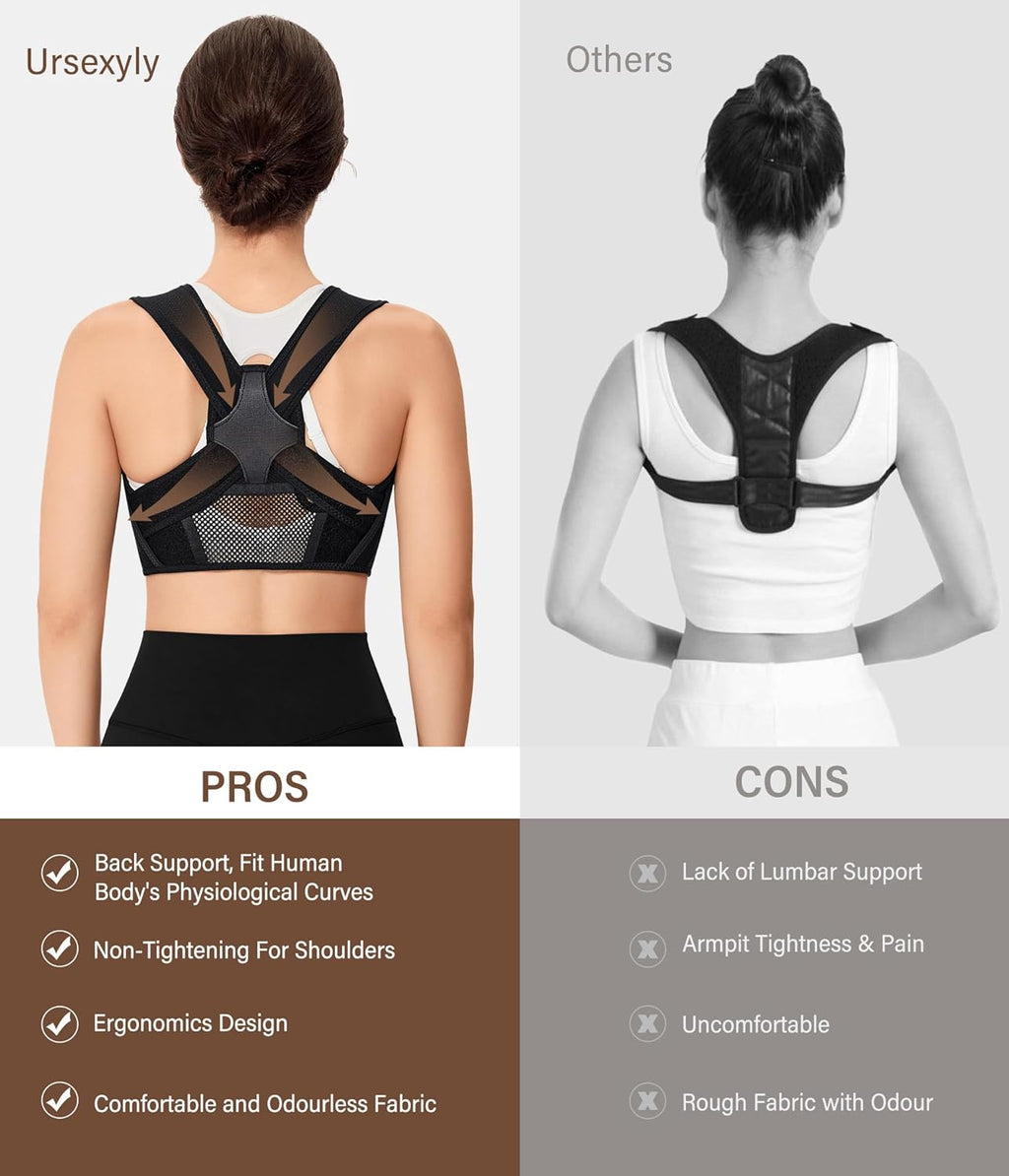 URSEXYLY Posture Corrector for Women Breathable Back Brace Adjustable Support


