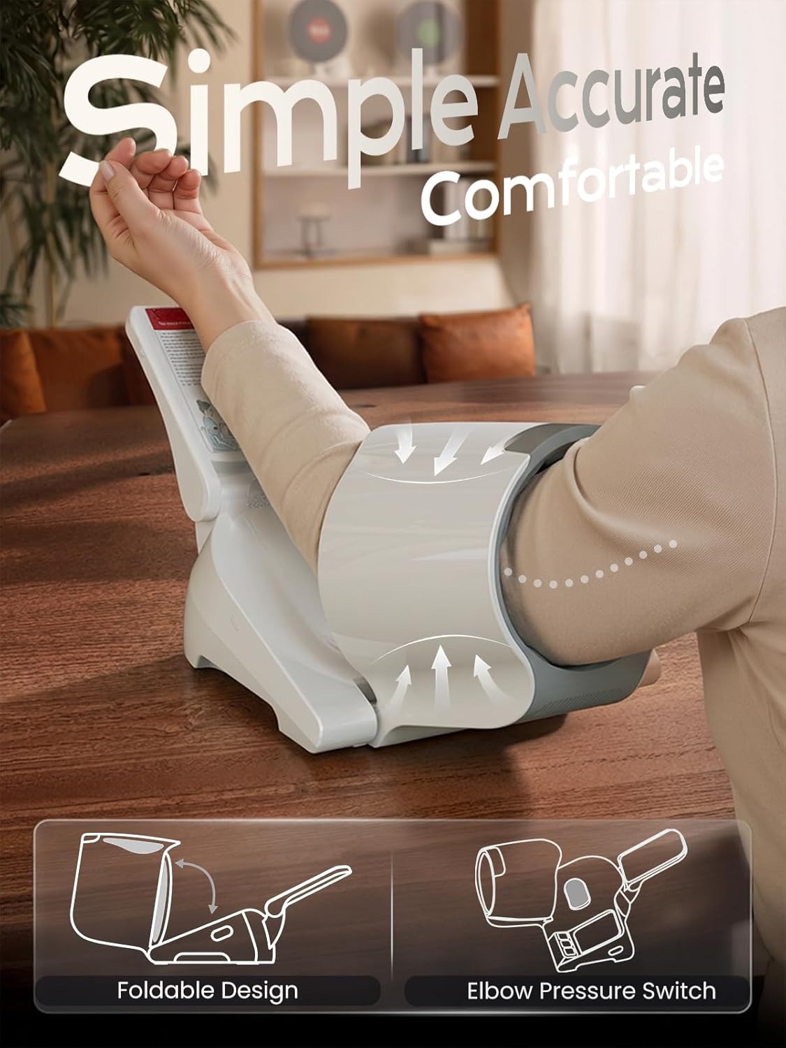 CAVN One-Touch Upper Arm Blood Pressure Monitor, No-Wrap Auto-Fit, Type-C


