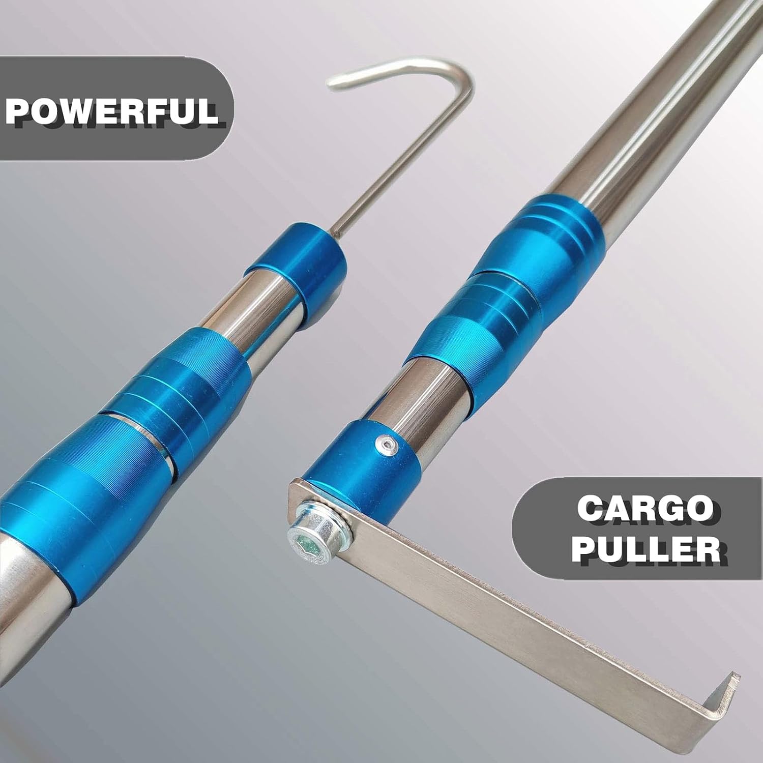Cargo Grabber Reach Retriever Telescoping Pull Pole with Hooks, 6.3 ft Truck Bed

