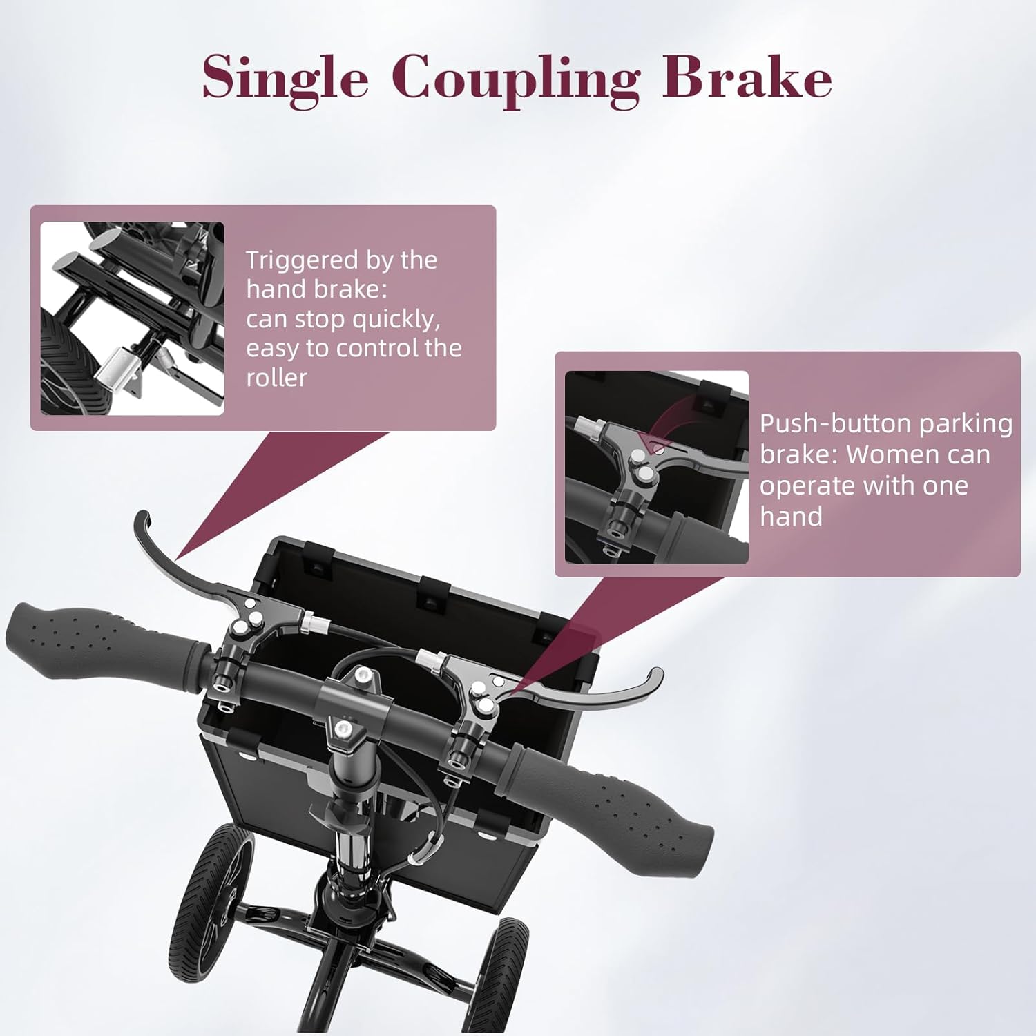 Lightweight Knee Scooter Walker, Foldable Adjustable for Foot Surgery, Detachable Basket

