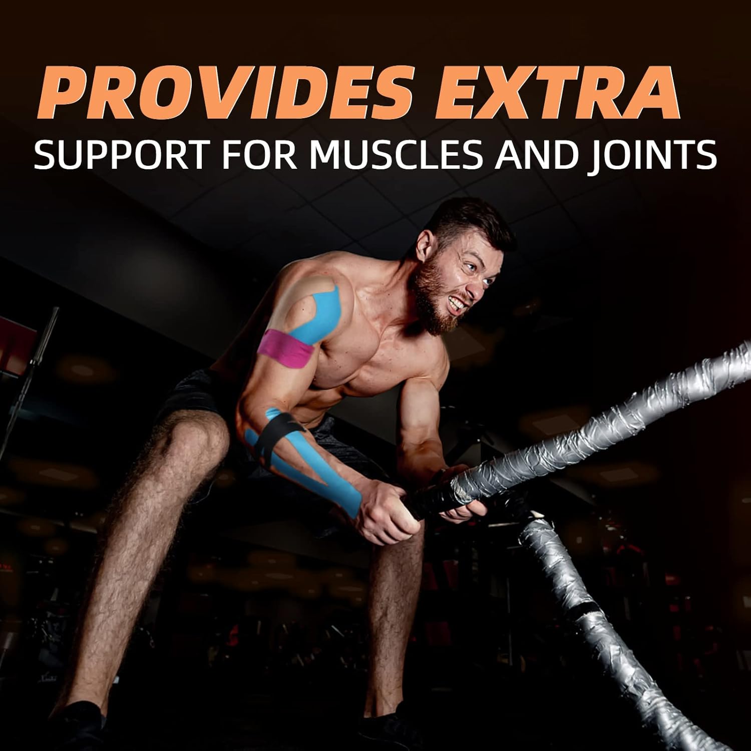 OK TAPE Regular Kinesiology Tape 2 in x 16.4 ft, Cotton Athletic Support Tape

