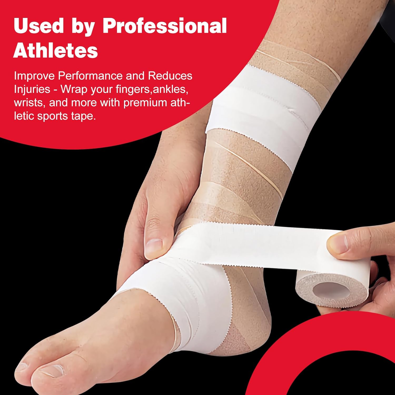 AZEN Athletic Sports Tape, Medical Grade Cotton, Latex-Free, Easy Tear

