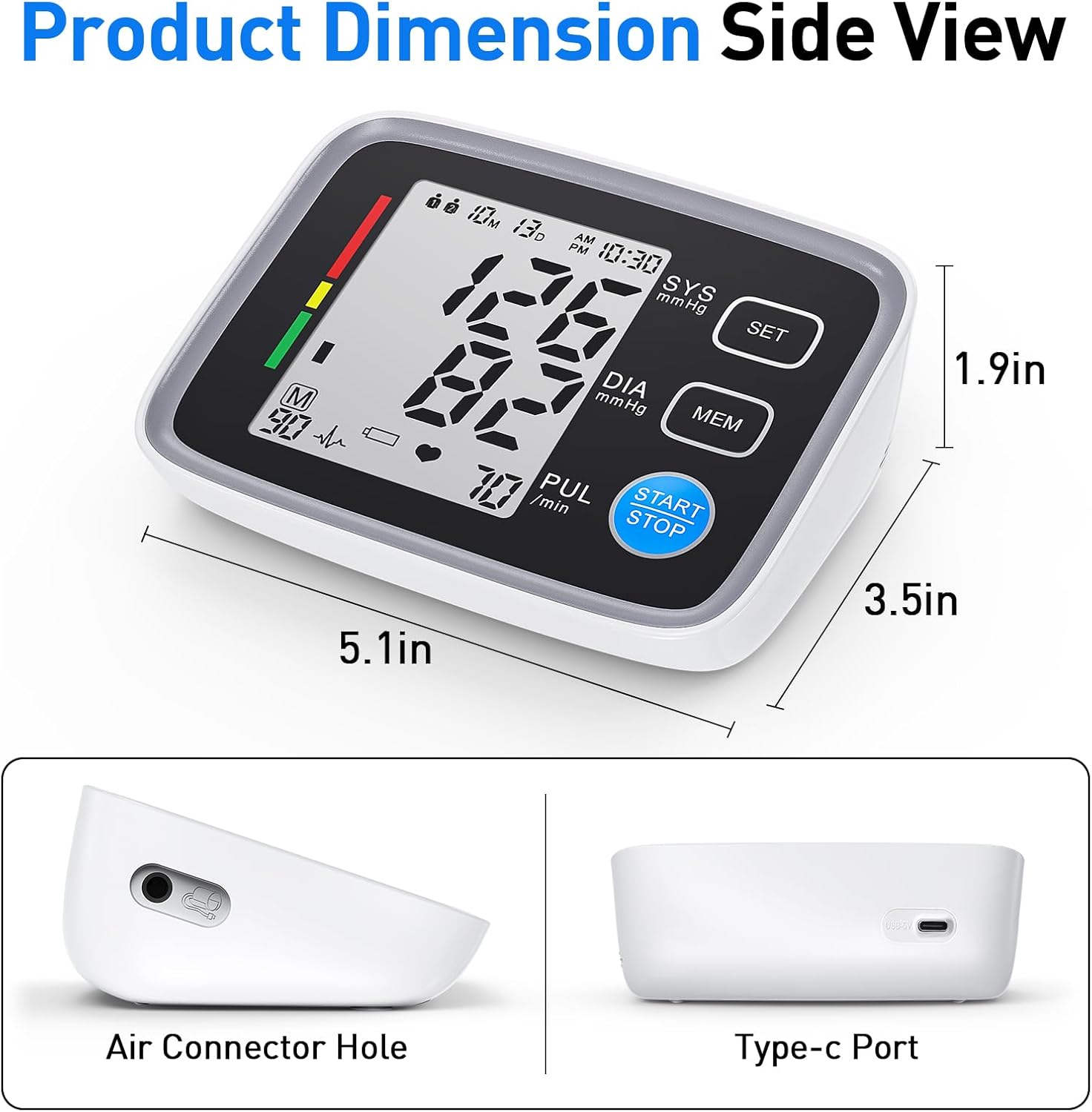 Alphagomed Upper Arm Automatic Digital Blood Pressure Machine for Home Use

