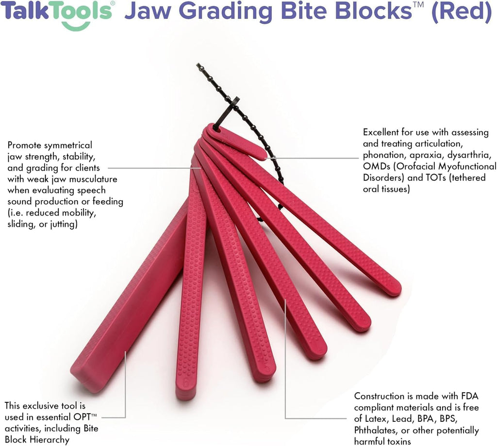 TalkTools Dental Bite Blocks for Jaw Grading Therapy Tools for Chewing and Biting

