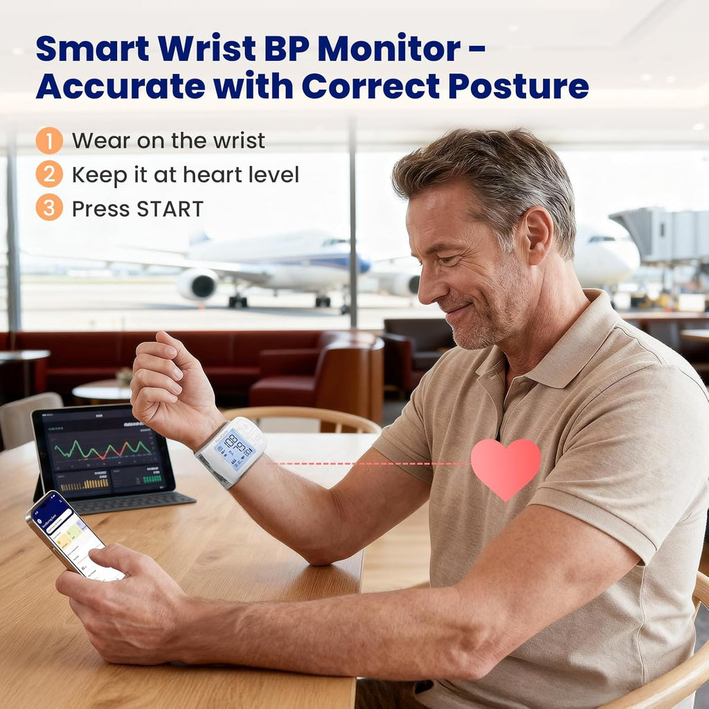 Wrist Blood Pressure Monitor Bluetooth Automatic Cuff, Talking Digital with App

