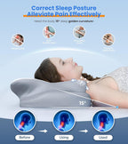 Cozyplayer Cooling Cervical Contour Memory Foam Pillow for Neck Support

