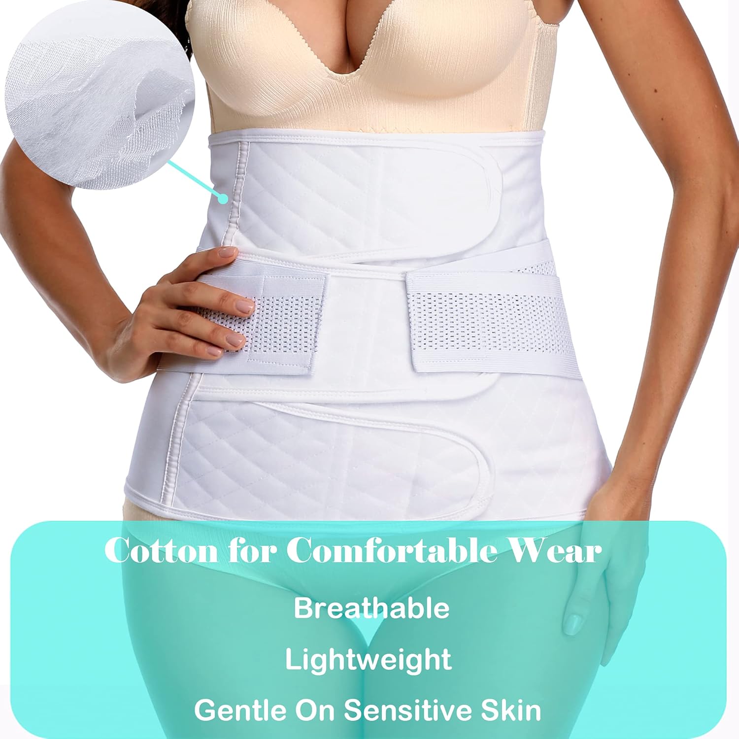 Postpartum Recovery Belly Band Belt Girdle Belly Binder, Cotton

